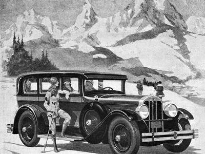 Art Print: Chandler Motor Company Car in the Mountains, 12x9in