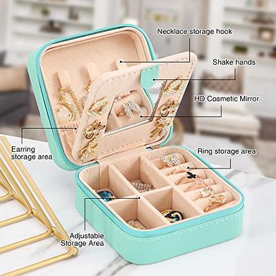 Sightor Velvet Travel Jewelry Box Organizer, Small Jewelry Case with Mirror  Portable Display Jewelry Storage Case for Rings Earrings Necklace Bracelet,  Perfect for Women (Blue) - Yahoo Shopping