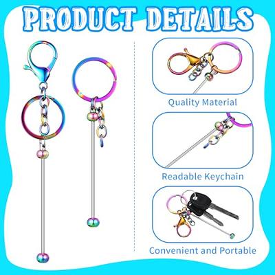 Misdary 12 Pcs Beadable Keychain Bars Metal Bead Keychain DIY Blank Keychain  Supplies for Crafts Jewelry Making (Gradient Color) - Yahoo Shopping