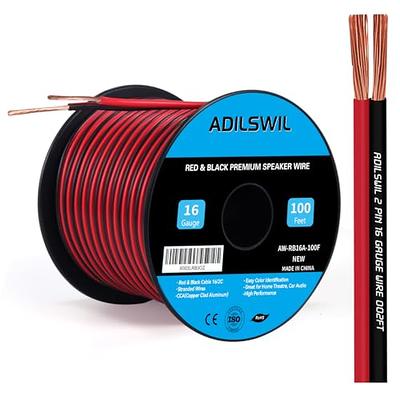 ADILSWIL Speaker Wire Cable 16 Gauge 100FT 16/2 AWG CCA Red Black