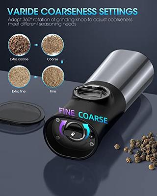 Gravity Electric Salt and Pepper Grinder Set - USB Rechargeable Automatic  Grinder - Generous Capacity - Adjustable Fineness - One Handed Operation,  Stainless Steel Construction, LED Light - Yahoo Shopping