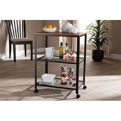 Baxton Studio Dallan Kitchen Cart Black Yahoo Shopping