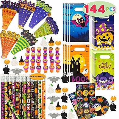 JOYIN 144 Pieces 24 Pack Assorted Halloween Themed Stationery Kids