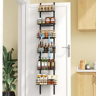 Over the Door Pantry Organizer, 10-Tier Adjustable Baskets Pantry  Organization, Metal Door Shelf with Detachable Frame, Space Saving Hanging  Spice Rack for Kitchen Pantry Bathroom Door(White) 