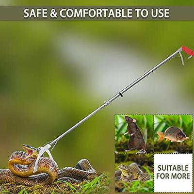 47 Inch Extra Heavy Duty Snake Tongs, Standard Reptile Snake Grabber Tool,  Professional Rattle Snake Catcher Tool Wide Jaw Handling Tool with Lock,  Non-Slip Grip Handle 