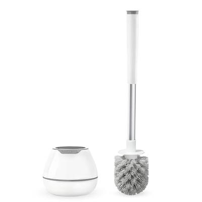 Toilet Bowl Brush Holder Set: Bathroom Deep Cleaning Toilet Cleaner  Scrubber Under Rim with Curved Bristle for Dead Corner Clean - Hidden  Modern Rv Toilet Decorative Accessories with Caddy - White A-white