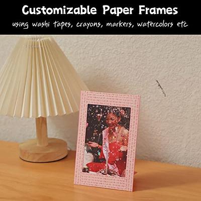 Litpoetic 100 Pack Standing Paper Picture Frames 4x6,Cardboard