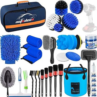 HMPLL 10pcs Auto Car Detailing Brush Set Car Interior Cleaning Kit Includes  5 Boar Hair Detail