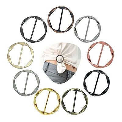 HANRU 8 PCS Silk Scarf Ring Clip T-Shirt Tie Round Clips for Women, Simple  & Generous Metal Round Circle Clip Buckle Clothing Ring Wrap Holders Slide  T-shirt Twist Knot Clip 