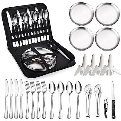 Camping Kitchen Silverware Mess Kit Cutlery Organizer 2 Person