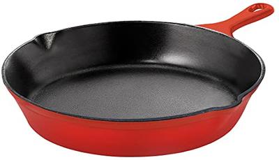 Commercial CHEF 10.5 Inch Preseasoned Cast Iron Round Griddle Pan