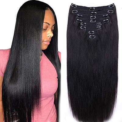 Hair-Extensions-Clip-in-Hair-Extensions-Real-Human-Hair-Clip-Ins-for-Black-Women-Seamless-Straight  8Pcs 18Clips Double Lace Weft 120g (18 Inch)