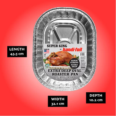 Handi-Foil Extra Deep Aluminum Super King Roaster Pan, 17.13x12