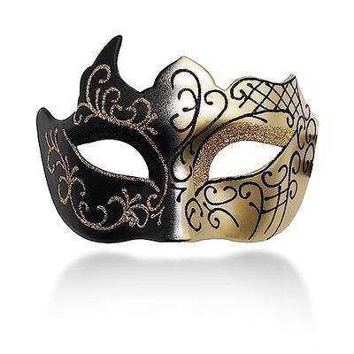 Gold and Black Men's Metal Masquerade Mask - Men's Masquerade Masks