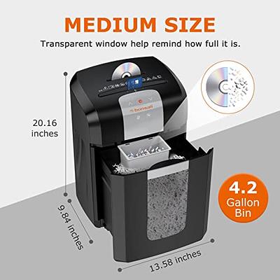 Bonsaii 12-Sheet Micro Cut Shredders for Home Office, 60 Minute P-4  Security Level Paper Shredder for CD, Credit Card, Mails, Staple, Clip,  with