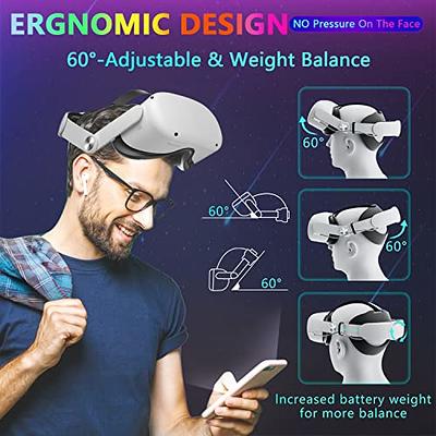 Eyglo C2 RGB Light Battery Head Strap Compatible with Meta Quest 3 Battery  Pack,Replacement for Oculus Quest 3 Elite Strap with 8000mAh Battery Fast