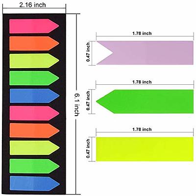 2000 Pieces Page Markers Tabs Page Flags Sticky Index Tabs Arrow Flag Tabs,  Fluorescent Color Note Tabs Colored Page Markers Labels Sticky Notes