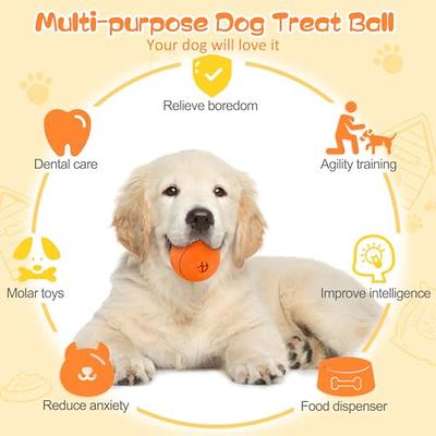 Interactive Dog Toy - Food Dispenser Ball Toy for Small Medium Large Dogs  Durable Chew Ball - Boredom Puzzle Toys Food Slow Feeder Tumbler IQ Treat  Ball