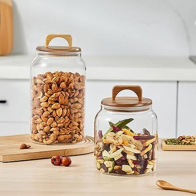 ComSaf Glass Spice Jars with Bamboo Lids, Clear Containers, 8 oz, Set of 12