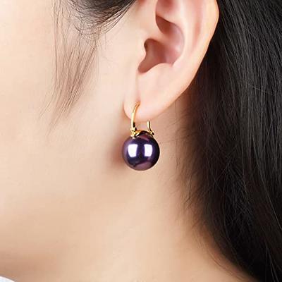 Big Metal London Farah Purple Hoop Earrings