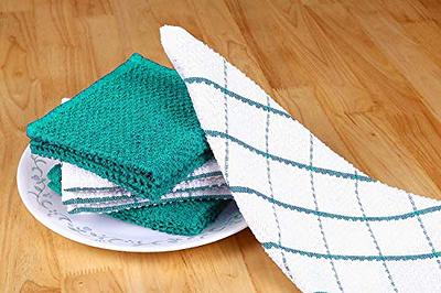 HYER KITCHEN Microfiber Kitchen Towels, Stripe Designed, Super Soft and  Absorbent Dish Towels, Pack of 8, 18 x 26 Inch, Green and White