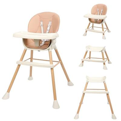 Adjustable Baby Highchair Foot Rest Pedal High Chair Natural