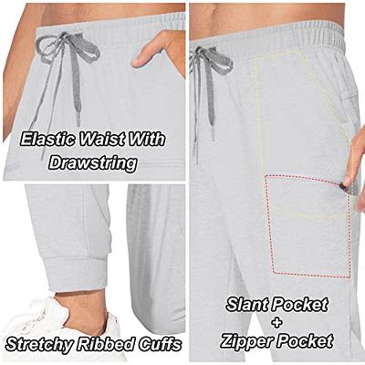 Men's Sweatpants Zipper Pockets Joggers Pants for Gym Workout