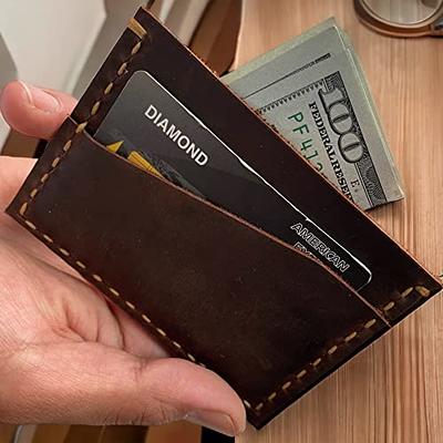 Buy Easyoulife RFID Slim Wallet Men Thin Bifold Front Pocket Wallet Genuine  Leather Card Holder (Brown) at