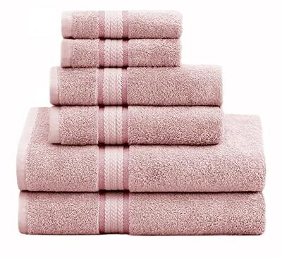 6-Piece White Highly Absorbent Cotton Quick Drying Bath Towel Set