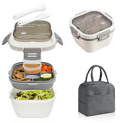 Salad Lunch Containers To Go, Salad Bowls with 3 Compartments