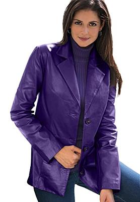 Jessica London Women's Plus Size Leather Blazer - 28 W, Purple - Yahoo  Shopping