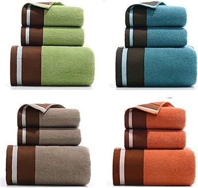 Solid Color Towel Set, 1/ 2 Bath Towels & 1/2 Hand Towels & 1/2