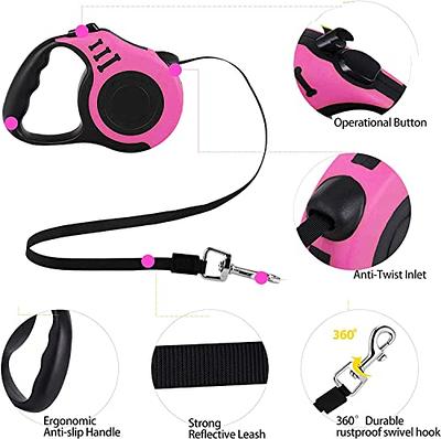 Fida Retractable Dog Leash with Dispenser and Poop Bags, 16 ft Pet Walking  Leash for Small Dog or Cat up to 26 lbs, Anti-Slip Handle, Tangle Free