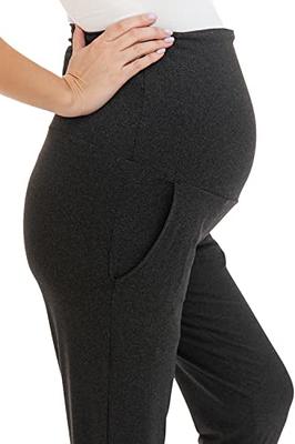 Leggings Depot Women's Maternity Pants Over The Belly Pregnancy Joggers  Casual Lounge Pants (Heather Dark Charcoal, Small) - Yahoo Shopping