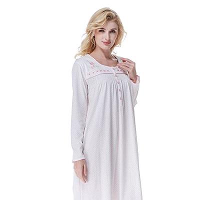 Keyocean Elegant Women Nightgowns, Soft 100% Cotton Comfortable
