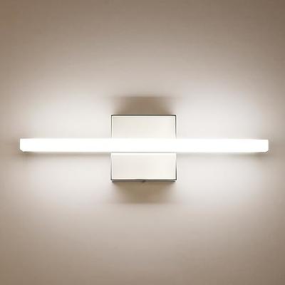 Combuh LED Bathroom Vanity Light 16 Inch 9W Black IP44 Mirror Lighting  Fixture Wall Lamp Indoor Modern Cool White 6000K 