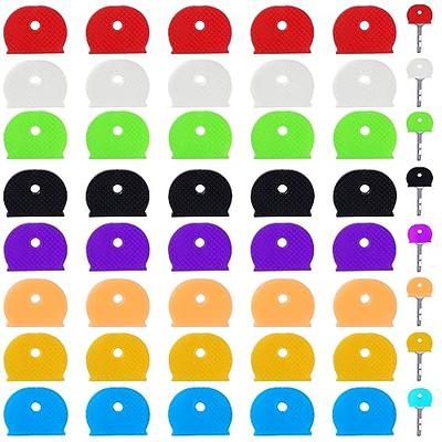 40PCS Key Cap Tags Key Color Identifiers Key Covers Caps Plastic Key  Identifier Coding Label Covers Coloured Key Identifiers Caps Key Protector  Caps 8 Assorted Colors for Standard Flat House Keys 