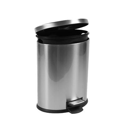 Mainstays 1.3 Gallon Round Trash Can Stainless Steel Bathroom Step