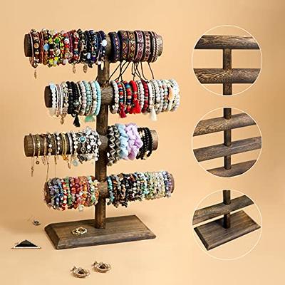 LadyRosian 3 Tier Wooden Bracelet Holder, Bangle Watch Necklace