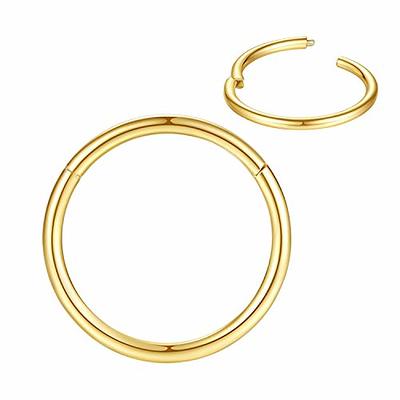 14K Gold Seamless Hinged Clicker Ring - Cartilage, Daith, Nose, Septum