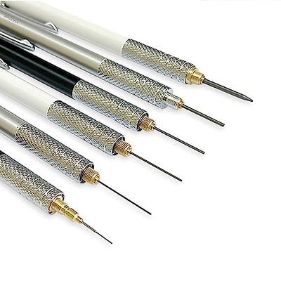  Nicpro 2mm Metal Mechanical Pencil Set, 2PCS Lead Holder 2.0  mm Marker Artist Carpenter Pencils with 120 Graphite Lead Refill (HB 2H 4H  2B 4B & Color), 2 Eraser for