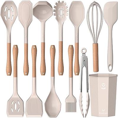 Silicone Cooking Utensil Set, Kitchen Utensils Set with Copper Handle 24  Pcs Kitchen Gadgets Tools Set, Non-Stick Heat Resistant Kitchen Spatulas  Set - Khaki 