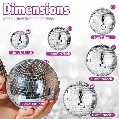 54 Pcs Disco Ball, Hanging Disco Ball Decor Ornaments Mini Silver Disco  Ball Cake Topper Mirror Ball Decorations 73s Disco Themed Party Wedding