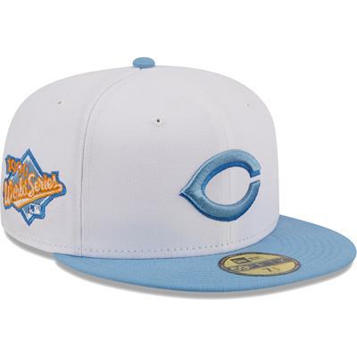 New Era Men's Light Blue, Brown Cincinnati Reds 1990 World Series Beach  Kiss 59FIFTY Fitted Hat