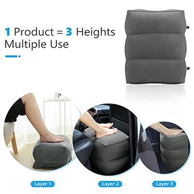 Travel Footrest for Airplane, Inflatable Airplane Bed for Toddlers, Flight  Foot Rest Pillow, Kids Travel Essentials, Adjustable Height, Home, Car