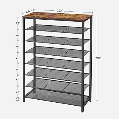 Vasagle 8 Tier Shoe Rack Shoe Organizer For Closet Rustic Brown