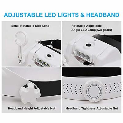 Magnifying Glasses LED Light Lamp Head Loupe Jeweler Headband