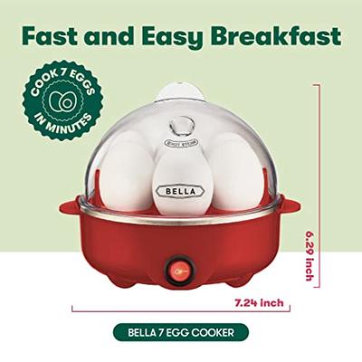 BELLA Rapid Electric Egg Cooker and Poacher with Auto Shut Off for Omelet,  Soft, Medium and Hard Boiled Eggs - 7 Egg Capacity Tray, Single Stack, Red  - Yahoo Shopping