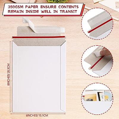 25 Pack Stay Flat Rigid Mailers, 9x12 Self-Adhesive White Cardboard  Envelopes for Shipping Photos, Magazines, Comic Books