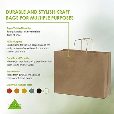 2PCS Washable Kraft Paper Bags Brown Eco-friendly Reusable Paper